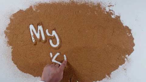 Indian Hand Writes On Curry Powder My Kitchen Stock Footage 248682879