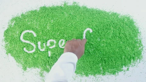 Indian Hand Writes On Green Super Foods Video stock 248643216