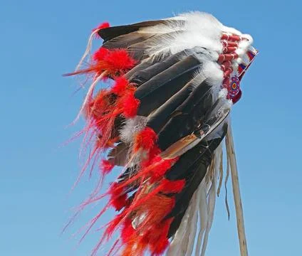 Indian hat with feathers Stock Photos