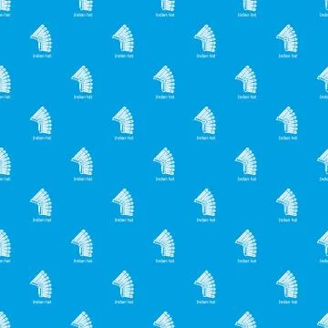 Indian hat pattern seamless blue Ilustración de archivo