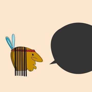 Indian head with brown skin. Vector design Ilustración de archivo