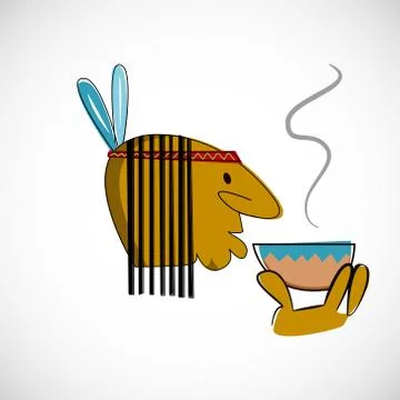 Indian head with brown skin. Vector design Ilustración de archivo