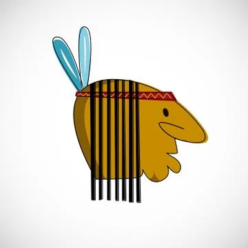 Indian head with brown skin. Vector design Stock Illustration
