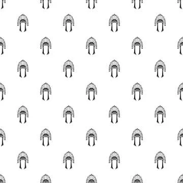 Indian headdress pattern, simple style 库存插图