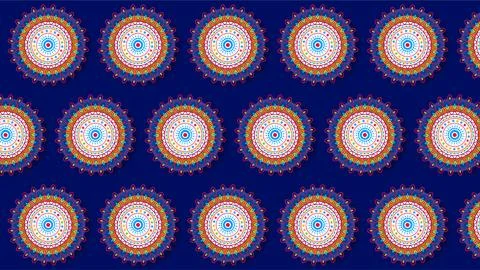 Indian heritage month seamless pattern with traditional mandala chakra orna.. 스톡 일러스트
