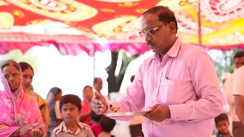Indian Hindu man doing prayer to god Stock Footage 77220979