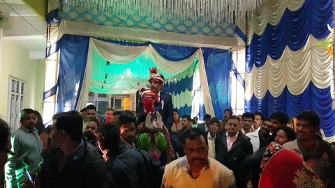 Indian Hindu wedding procession Stock Footage 87059629