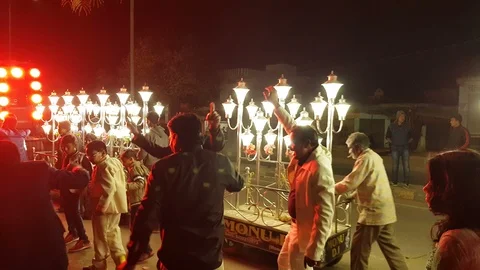 Indian Hindu wedding procession Stock Footage 87066206
