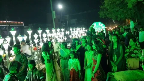 Indian Hindu wedding procession Stock Footage 87101787