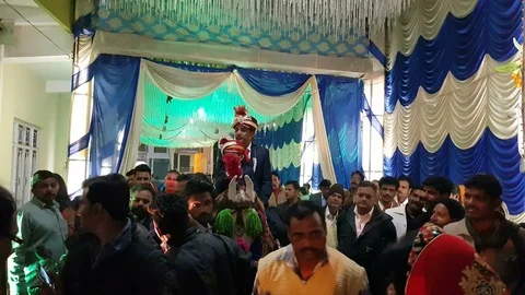 Indian Hindu wedding procession Stock Footage 87101847