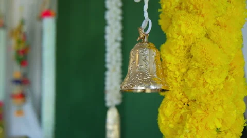 Indian hindu wedding traditional elements of decor. Close up move camera Stock Footage 261148246