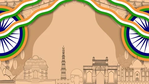 Indian historical monuments decoration in light orenge colour and indian fl.. Stock Footage 312821830