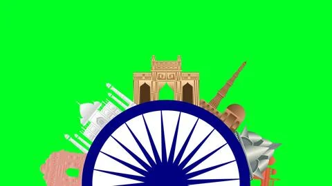 Indian historical structures on green Ilustración de archivo