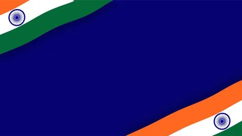 Indian Independence Day background template with national flag borders on d.. Stock Illustration