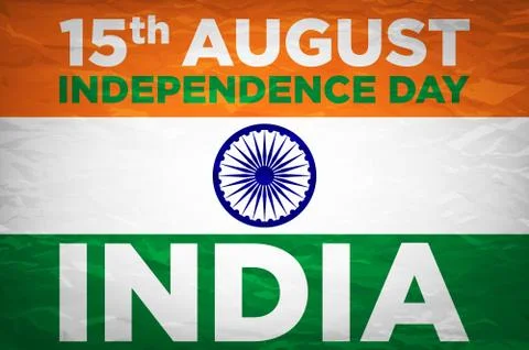 Indian Independence Day concept background with Ashoka wheel. Vector Illust.. Stock Illustration