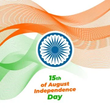 Indian Independence Day concept background with Ashoka wheel. Vector Stock Illustration