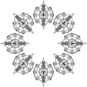 Indian inspired Flower Shape Stock Illustration