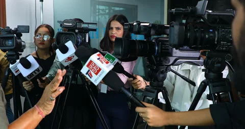 Indian Journalist Interview Stock Footage 281386855