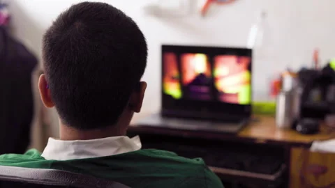 Indian Kid Wasting Time Watching TV Stock Footage 302185151