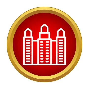 Indian landmark building vector line art icon Stock Illustration