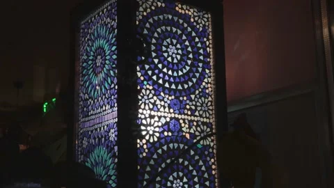 Indian lantern lamp traditional pattern glow magic hindu decoration Stock Footage 144664653