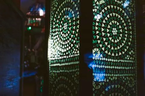 Indian lantern lamp traditional pattern glow magic hindu decoration Stock Photos