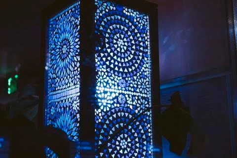 Indian lantern lamp traditional pattern glow magic hindu decoration Stock Photos