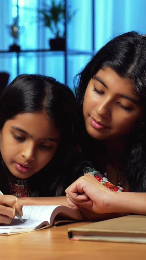 Indian little siblings spending quality time at home together Stock-Footage 343107617