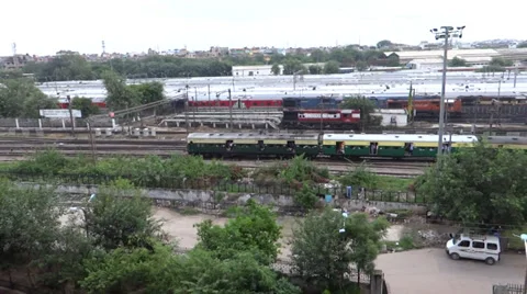 An Indian local train Stock Footage 31986306