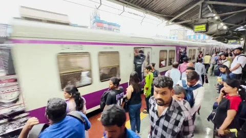 Indian Local Train, Mumbai 4K Stock Footage 248408568