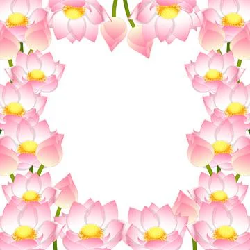 Indian Lotus Border2 Stock Illustration