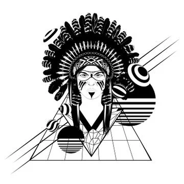 Indian man abstraction Stock-Illustration