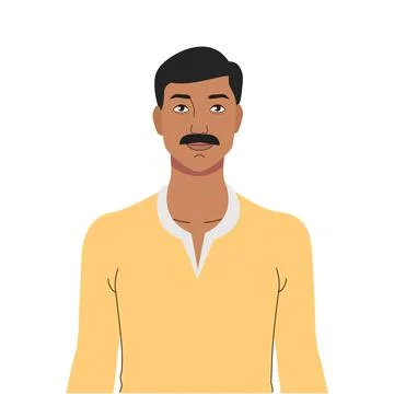 Indian man closeup Stock Illustration
