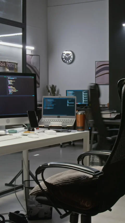 Indian Man Coding on Computer with Headphones in Tech Office Stock-Footage 348345715