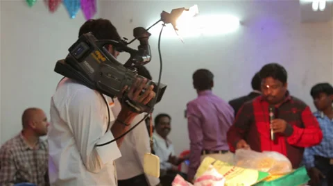 Indian Man Filming Stock Footage 38192821