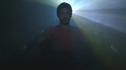 Indian Man with Movie Projector Stock Footage
