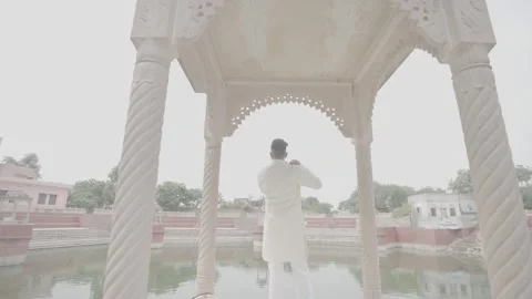 An Indian Man playing the Flute Stock Footage 259871403