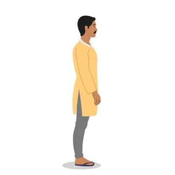 Indian man side profile Stock Illustration