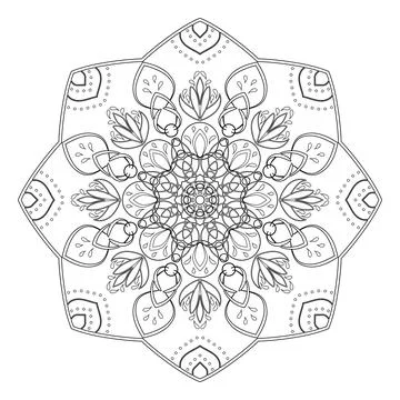 Indian mandala. Isolated mandala pattern. Vintage ethnic background frame. Ve Stock Illustration