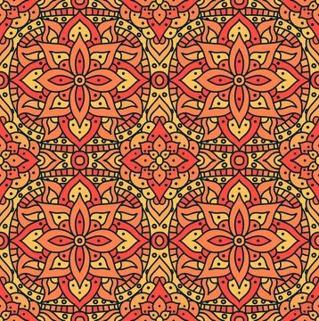 Indian mandala pattern seamless vector design. Vector seamless pattern for Stock-Illustration
