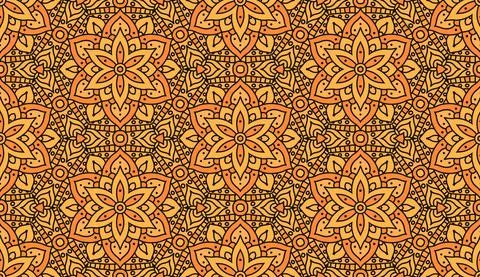 Indian mandala pattern seamless vector design. Vector seamless pattern for Illustrazione stock