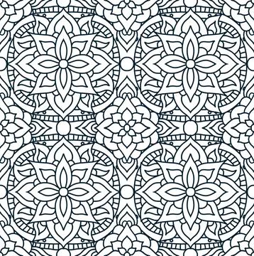 Indian mandala pattern seamless vector design. Vector seamless pattern for Stock Illustration