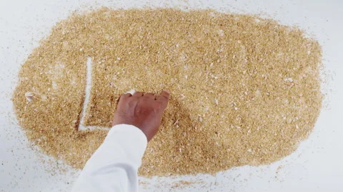 An Indian man's Hand Writes On Beach Sand words Love Stock Footage 248665116