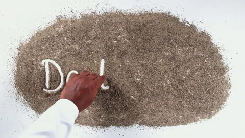 An Indian man's Hand Writes On black pepper words Death Stock Footage 248675264