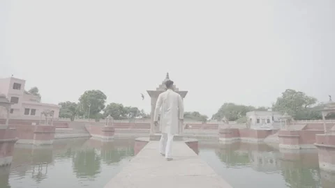 Indian Man's Path Along the Pond Stock Footage 259871703