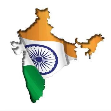 Indian map-flag Stock Illustration