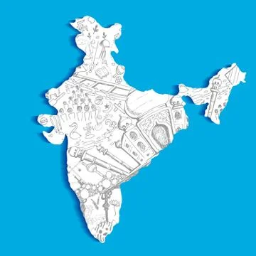 Indian Map Stock Illustration