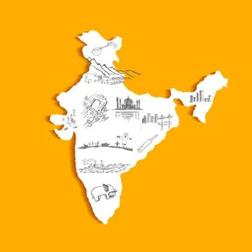 Indian Map Stock Illustration