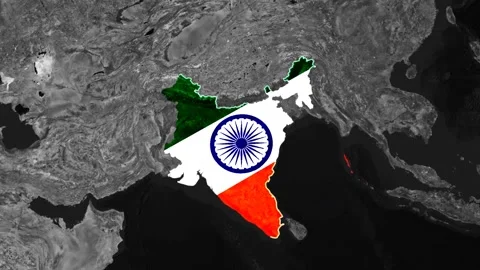 Indian maps animation black and white 스톡 동영상 302522403