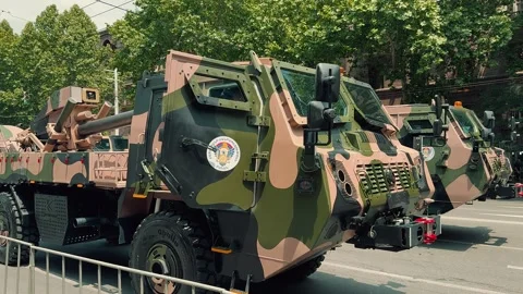 Indian MArG 155 Self-propelled howitzer 5 Stock Footage 336288997
